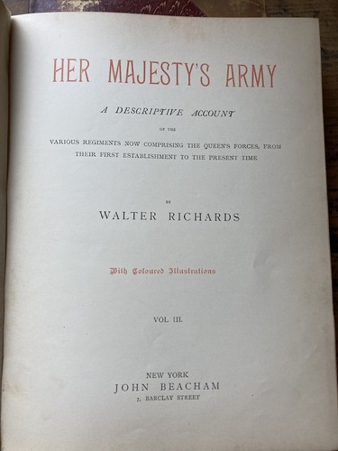 Her Majesty's Army 3 volume Set of Antique Books with Color Prints First Edition - Picture 6 of 13