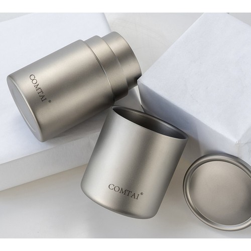 Double Wall Titanium Water Cup Coffee Tea Mug with Lid for Home Outdoor Camping - Picture 3 of 52