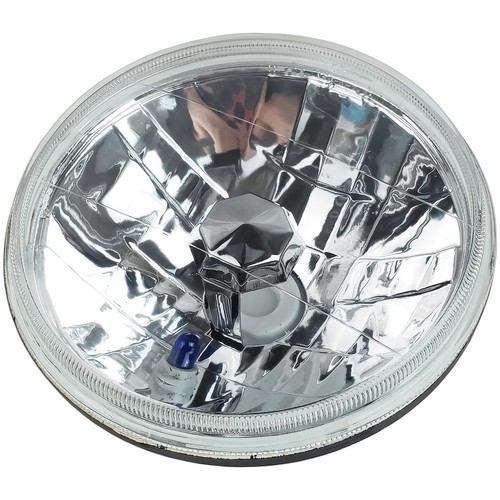 7" Inch Round Diamond Cut Crystal Clear Lens Semi Sealed Headlights Lamp x2 - Picture 7 of 8
