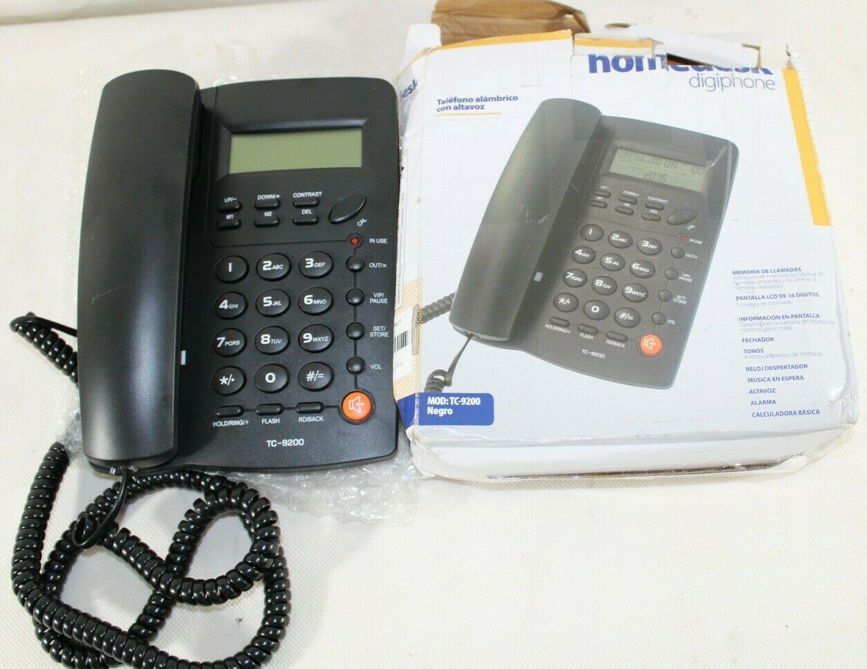 Homedesk Digiphone TC-9200 Black Corded Dual Mode DTMF FSK Compatible Desk Phone. Available Now for $24.99