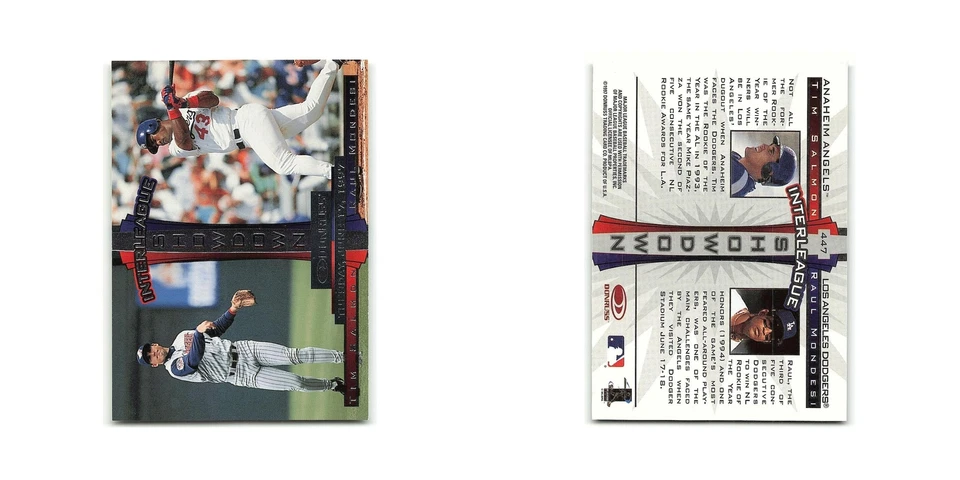 Raul Mondesi Tim Salmon 1997 Donruss #447 Los Angeles Dodgers/Anaheim Angels NM - Image 3 of 3