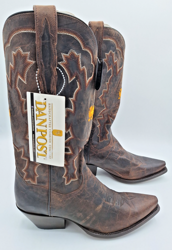 New Old Stock Dan Post Cowboy Cowgirl Brown Western Boots Gold Dragon Women 7.5M - Picture 8 of 24