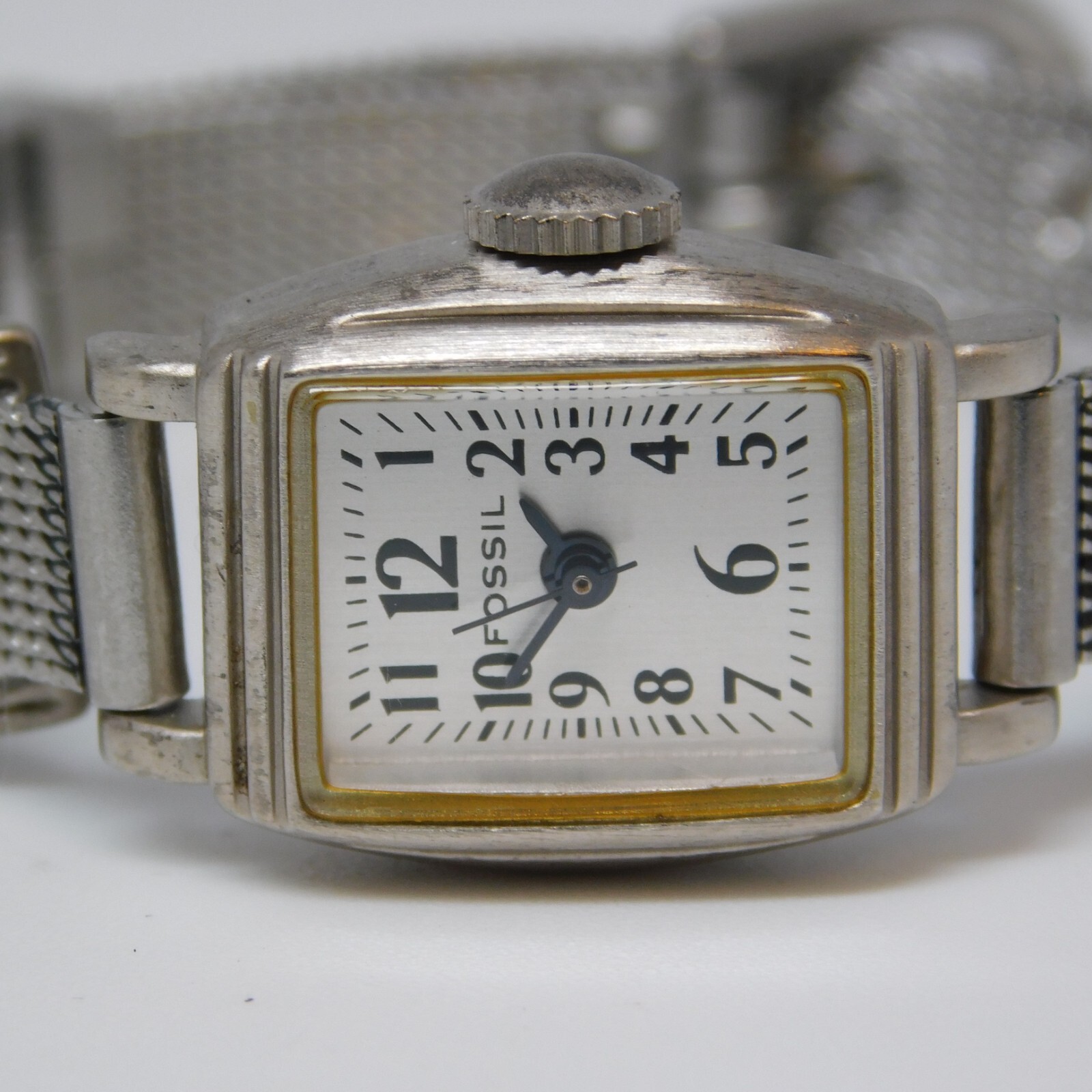 FOSSIL Authentic EC-8843 Mesh Band Quartz Analog … - image 2