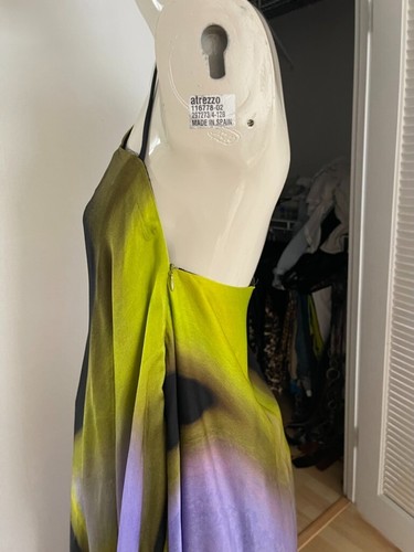 Escada Womens European silk dress Size 10, (EU 44),NWT. Purple,green,black - 第 3/18 張圖片
