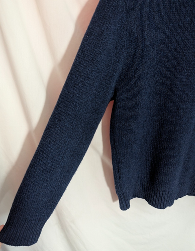 LL BEAN Navy Lamb's Wool Long Sleeve Pullover Sweater Men's Size Medium W1 - Picture 3 of 5