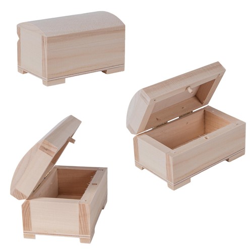 Tiny Cute Jewellery Earrings Ring Decorative Chest Gift Wood Box | 9.5x6x5.5 cm - Picture 5 of 9