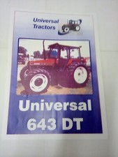 Universal 643 DT sales  brochure A4 size sigle sheet with specification on rear 