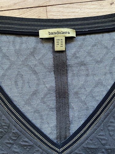 BANDOLERA Dress Size 10(UK) Gray V-Neck Bodycon Textured ¾ Sleeve Women’s - Picture 2 of 4