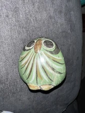 Vintage Owl Flowers Tonala Mexican Folk Art Hand Painted Ceramic Pottery Mexico