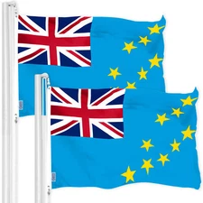G128 2 Pack: Tuvalu Tuvaluan Flag 3x5 Ft Printed 150D Polyester
