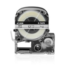 1/2" Compatible LK-4TBN LC-4TBN Tape for EPSON LabelWorks Black on Clear