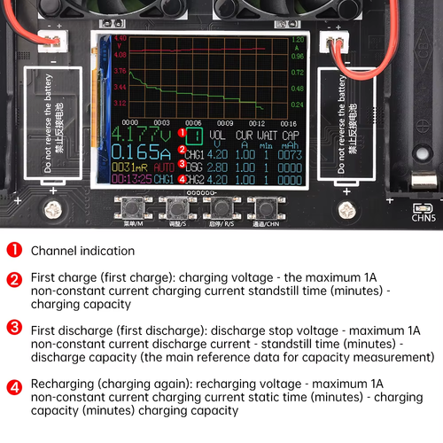 18650 Ladegerät Kapazitätstester Lader – 8 Port Tester, inkl.  DC5V 10A Netzteil - Bild 9 von 10