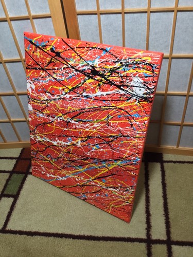 Jackson Pollock Style Painting 16" x 20", No. 248 Signed by Artist COA Issued - Picture 3 of 14