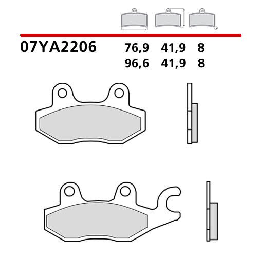 Paire Plaquette de Frein Arrière BREMBO pour Triumph Trophy Left Caliper 900 91> - Photo 1/7