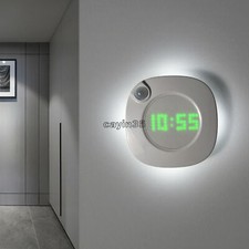 Digital LED Time Wall Clock With PIR Motion Sensor Night Light Home Clock Lamp