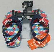 Wonder Nation Toddler Boys Beach Crabs Print Flip Flop Size 5-6 LOC TUB ES4