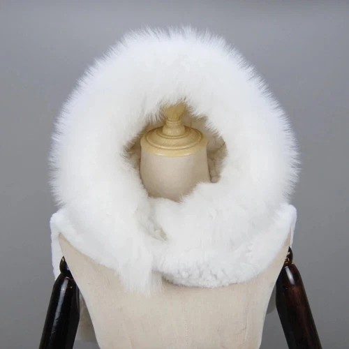 Neu Damen 100% Rex Kaninchenfell Mütze Russische Mütze Uschanka Fuchspelzkragen Schals - Bild 7 von 18