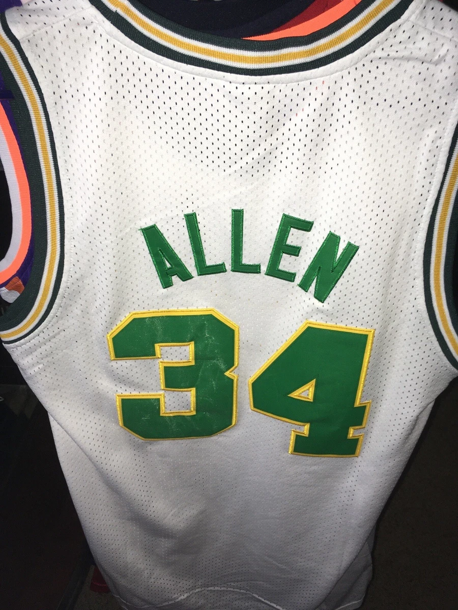 Seattle Supersonics #34 Ray Allen Throwback Jersey Retro