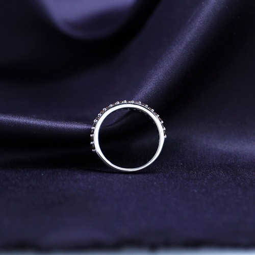 1/2Ct Brown Simulated Diamond Half Eternity Band 18K White Gold Plated - Picture 5 of 7