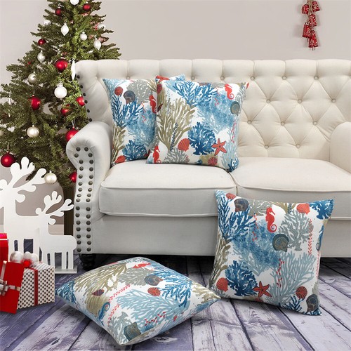 4x Throw PILLOW COVER Christmas Decorative Xmas Double-Sided Cushion Case 20x20" - Picture 19 of 180