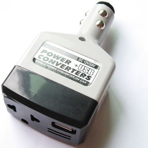 12V/ 24V DC To 220V Car Power Voltage USB Adapter Inverter For Truck Vehicle _ou - Zdjęcie 7 z 12