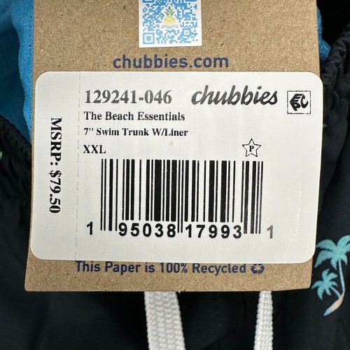 Chubbies The Beach Essentials Mens Swim Trunks 2XL Black Lined Board Shorts NEW - Picture 2 of 9