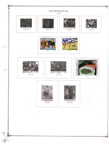 Collection, Yugoslavia Part D Scott Album Page, 1981/1986, Cat $49 Mint & Used - Picture 14 of 24