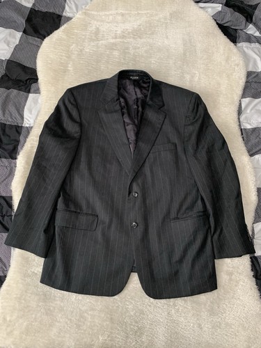 Jos A Bank Signature Collection Mens Sport Blazer Gray Striped Wool Jacket 44S