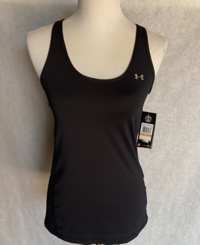 UNDER ARMOUR Size S Black Anti Odor V Back Stretch Training Tank Top Womens NEW - Picture 4 of 7