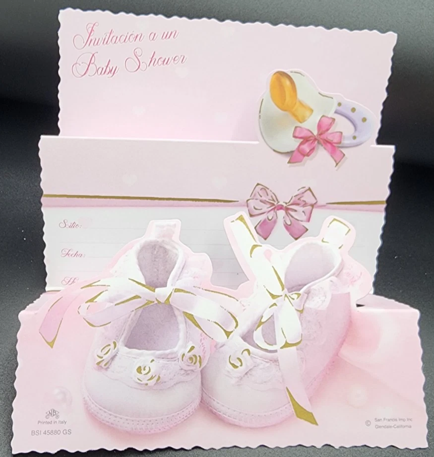 20 приглашений на детский душ Invitaciones para Baby Español ~ приглашения на испанский детский душ, Нинья, - Изображение 4 из 4