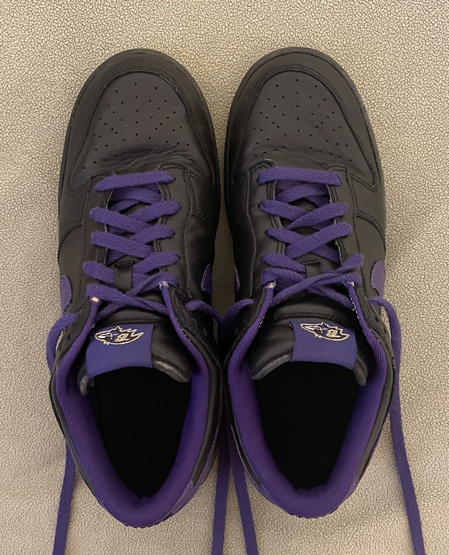 Legit ✅ Baltimore Ravens NIKE ID DUNK LOW Shoes Size 535081-901 Rare  HTF NFL