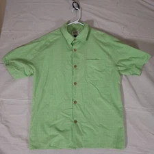 True Grit 1991 Button Shirt Mens Size XL Short Sleeve Green Pocket Casual