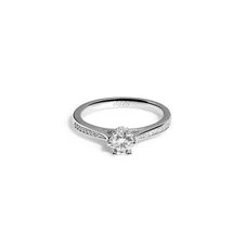 Women Classic Moissanite Engagement Ring Promise Ring Solid 925 Sterling Silver