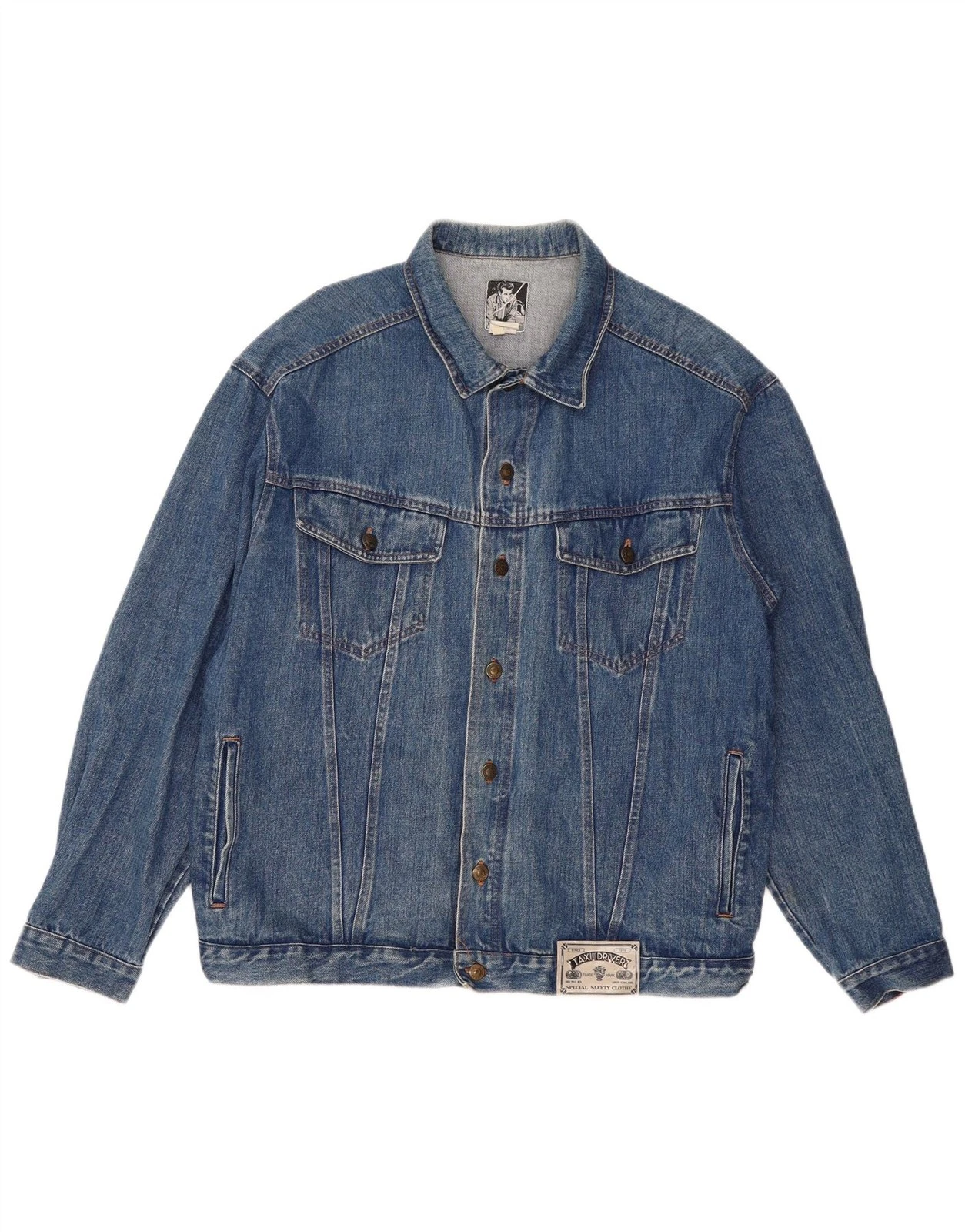 VINTAGE Mens Denim Jacket UK 42 XL Blue Cotton RM14