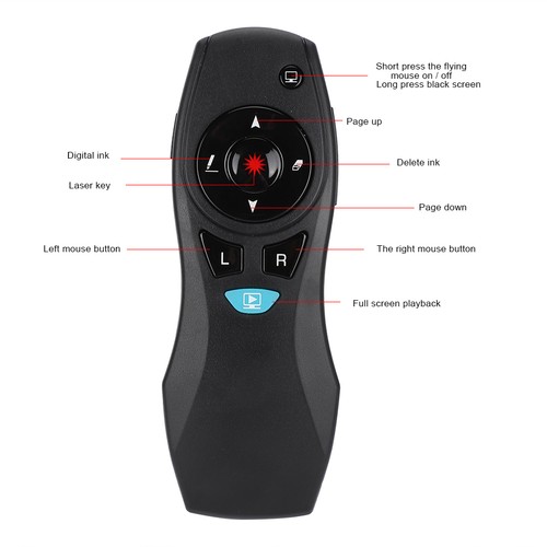 A3 PPT Page Turning Pen Integrated Wireless Remote Control Pointer PPT Prese NEW - Afbeelding 5 van 12