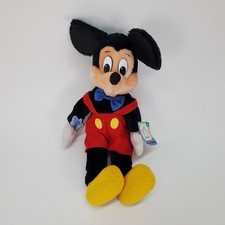 Vintage Applause Mickey Mouse Plush Disney Stuffed Animal Red Overalls 12 inch