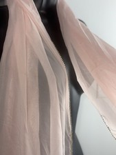 Chiffon Hijab Scarf with, Chiffon Hijab, Beaded , Soft Pink Sheer