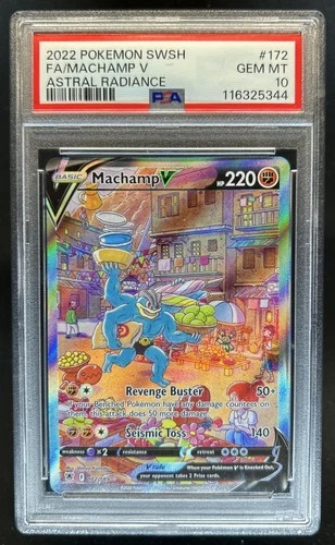 2022 Pokemon SWSH Astral Radiance Machamp V Ultra Rare #172/189 PSA 10 GEM MINT
