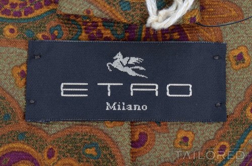 Neu mit Etikett - Etro braune Paisley WOLLE SEIDE Herren Luxus Krawatte - 3,75" - Bild 4 von 5