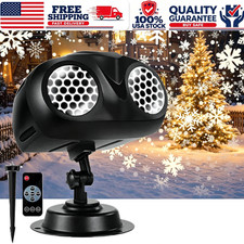 Christmas Snowflake Projector LED Moving Snowfall Laser Light Outdoor Landscape
