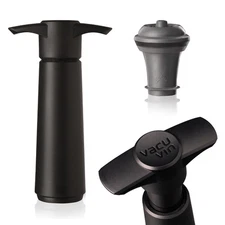 Wine Saver Pump Black with Vacuum Stopper-Keep Your Fresh for up to 10 Days-1 1