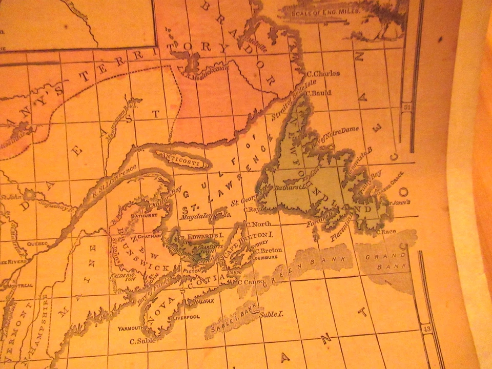 c.1850 Mapa Provincias Británicas en América del Norte Canadá Quebec Nueva Escocia Foto 3 de 4
