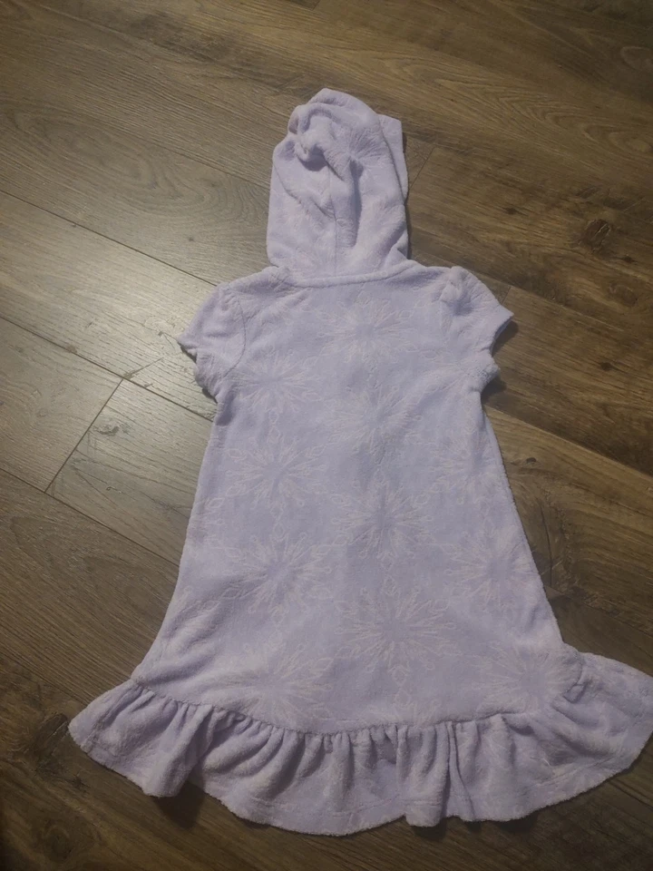 Disney Frozen Niñas Talla 3 Púrpura Capucha Cremallera Traje de Baño Cubierta Foto 4 de 4