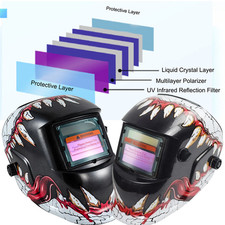 True color Solar Auto Darkening Welding Helmet Arc Tig Mig Grinding Hood