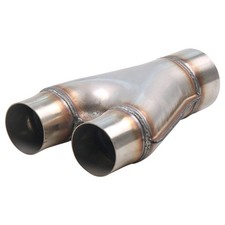 Universelles Auto-Auspuff-Y-Rohr 2 "Einlass 2,5" Auslass Spiegelpoliert Einfach