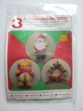 Vintage Felt Christmas Ornaments Kit Felt Originals Make 3