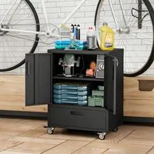 Tool Cart with Wheels, 40" H x 30" W x 20" D, Mobile Tool Cabinet