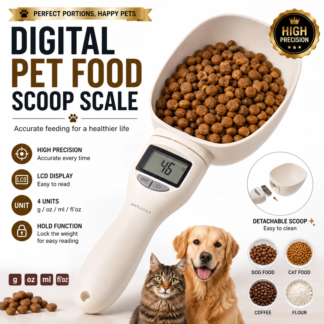 Cuchara medidora digital para comida de mascotas Peso Multiusos para el Hogar