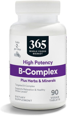 , High Potency Vitamin B Complex with Herbal Support Tablets, 90 CT