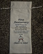 1st Anniversary Wine Bottle Bag Gifts for Couples Wedding Anniversary